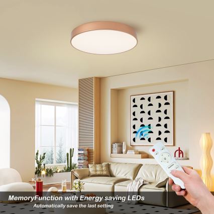 Brilagi - Candeeiro de tecto LED dimerizável POOL LED/60W/230V 3000-6000K Ø 50 cm bronze + comando remoto