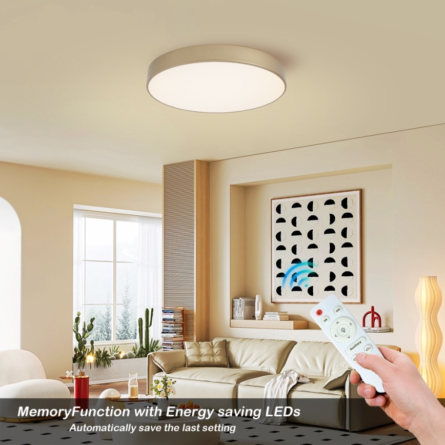 BRILAGI - Candeeiro de tecto LED regulável POOL LED/60W/230V 3000-6000K diâmetro 50 cm dourado + comando remoto