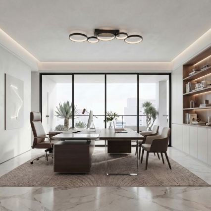 Brilagi - Luminária de teto LED dimerizável RINGO LED/34W/230V 3000-6000K 28x84 cm preta + comando remoto