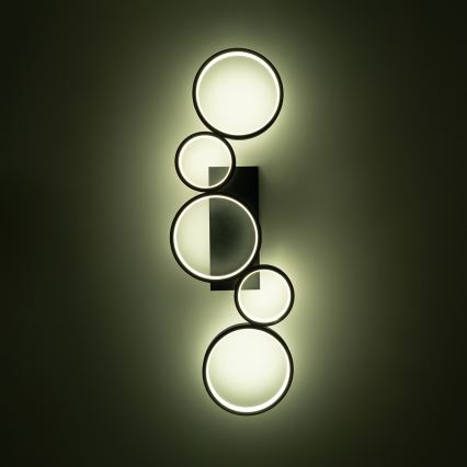 Brilagi - Luminária de teto LED dimerizável RINGO LED/34W/230V 3000-6000K 28x84 cm preta + comando remoto