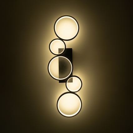 Brilagi - Luminária de teto LED dimerizável RINGO LED/34W/230V 3000-6000K 28x84 cm preta + comando remoto