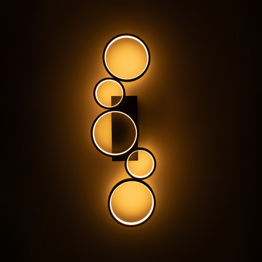 Brilagi - Luminária de teto LED dimerizável RINGO LED/34W/230V 3000-6000K 28x84 cm preta + comando remoto