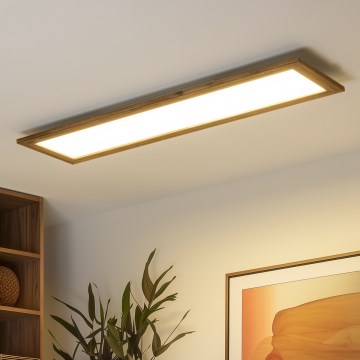 Brilagi - Candeeiro de tecto LED dimerizável SLIMFRAME WOOD LED/58W/230V 124x33,7 cm 3000-6000K castanho + controlo remoto