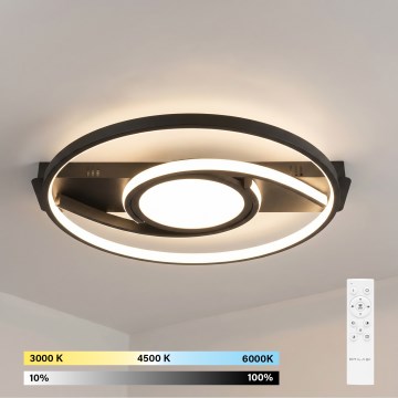 Brilagi - Candeeiro de tecto LED dimerizável TWIRL LED/38W/230V 3000-6000K preto + comando à distância