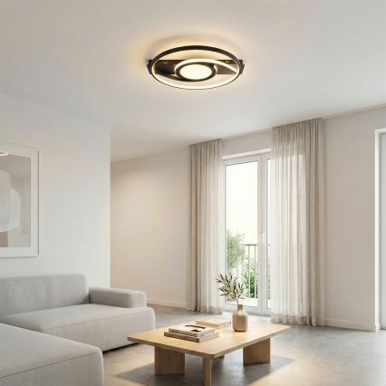 Brilagi - Candeeiro de tecto LED dimerizável TWIRL LED/38W/230V 3000-6000K preto + comando à distância