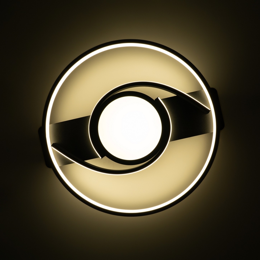 Brilagi - Candeeiro de tecto LED dimerizável TWIRL LED/38W/230V 3000-6000K preto + comando à distância