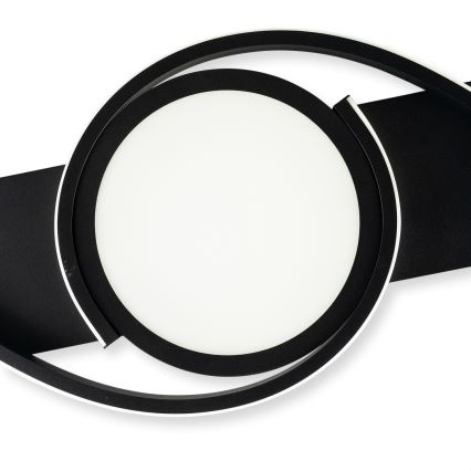 Brilagi - Candeeiro de tecto LED dimerizável TWIRL LED/38W/230V 3000-6000K preto + comando à distância