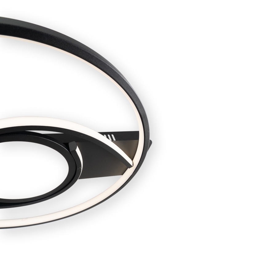 Brilagi - Candeeiro de tecto LED dimerizável TWIRL LED/38W/230V 3000-6000K preto + comando à distância