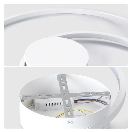 Brilagi - Luminária de teto LED regulável TWISTER LED/48W/230V 3000-6000K Ø 50 cm branca + controlo remoto