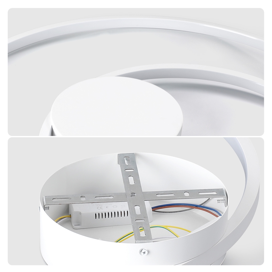 Brilagi - Luminária de teto LED regulável TWISTER LED/48W/230V 3000-6000K Ø 50 cm branca + controlo remoto