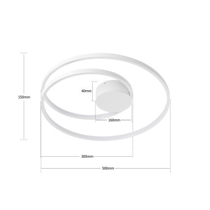 Brilagi - Luminária de teto LED regulável TWISTER LED/48W/230V 3000-6000K Ø 50 cm branca + controlo remoto