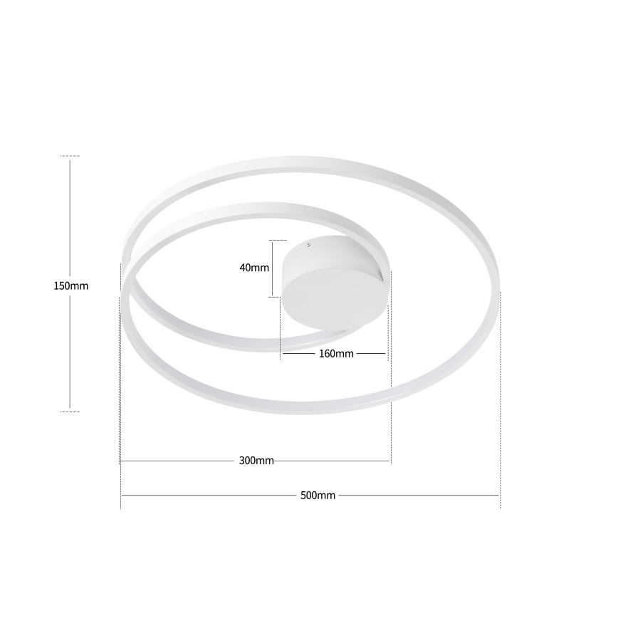 Brilagi - Luminária de teto LED regulável TWISTER LED/48W/230V 3000-6000K Ø 50 cm branca + controlo remoto