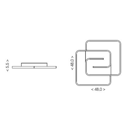 Brilagi - Luminária de tecto LED regulável VELO LED/64W/230V 3000-6500K 48x48 cm + comando remoto