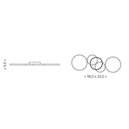 BRILAGI - Candeeiro de tecto LED ECHO LED/40W/230V 4000K 32x90 cm bege