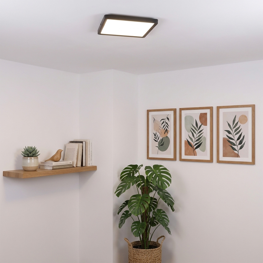 Brilagi - Candeeiro de tecto LED ESTELA SQUARE LED/24W/230V 31x31 cm preto