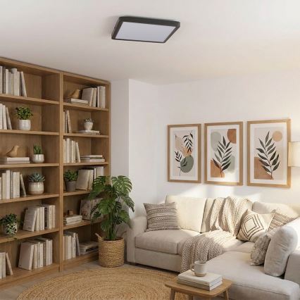 Brilagi - Candeeiro de tecto LED ESTELA SQUARE LED/24W/230V 31x31 cm preto