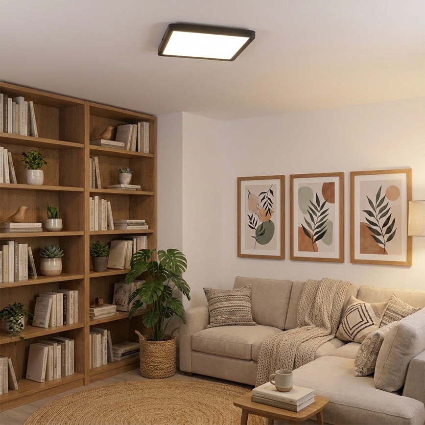 Brilagi - Candeeiro de tecto LED ESTELA SQUARE LED/24W/230V 31x31 cm preto
