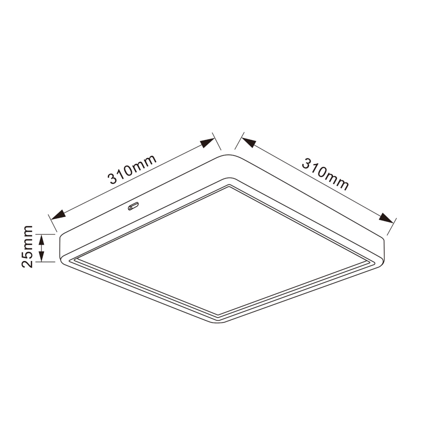 Brilagi - Candeeiro de tecto LED ESTELA SQUARE LED/24W/230V 31x31 cm preto