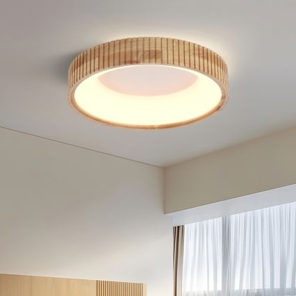 Brilagi - Luminária de teto LED FALCON WOOD MODERN LED/30W/230V 3000/4000/6000K Ø 45 cm madeira