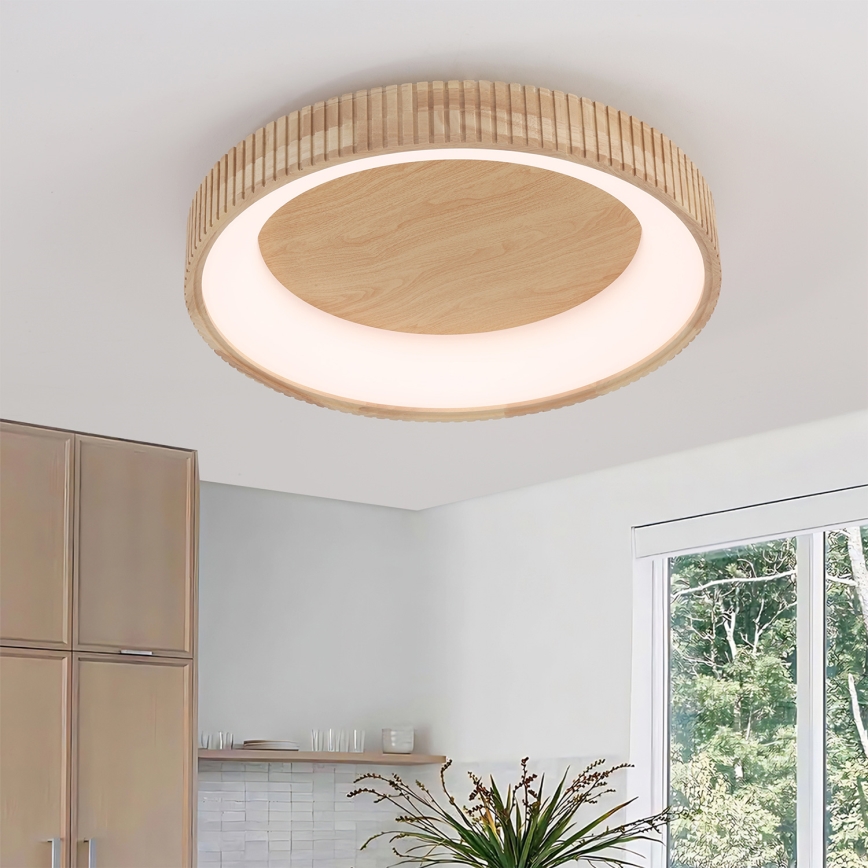 Brilagi - Candeeiro de tecto LED FALCON WOOD MODERN LED/40W/230V 3000/4000/6000K Ø 60 cm madeira