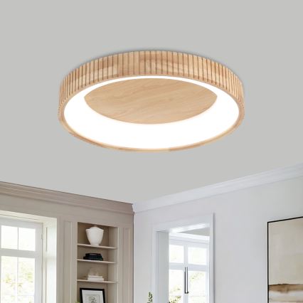 Brilagi - Candeeiro de tecto LED FALCON WOOD MODERN LED/40W/230V 3000/4000/6000K Ø 60 cm madeira