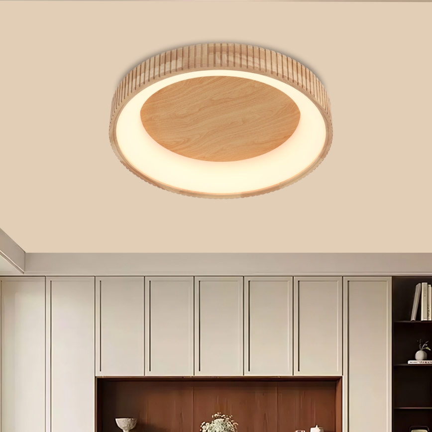 Brilagi - Candeeiro de tecto LED FALCON WOOD MODERN LED/40W/230V 3000/4000/6000K Ø 60 cm madeira