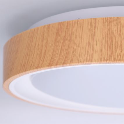 Brilagi - Candeeiro de tecto LED FLOCO LED/24W/230V, diâmetro 30 cm, acabamento em madeira/branco