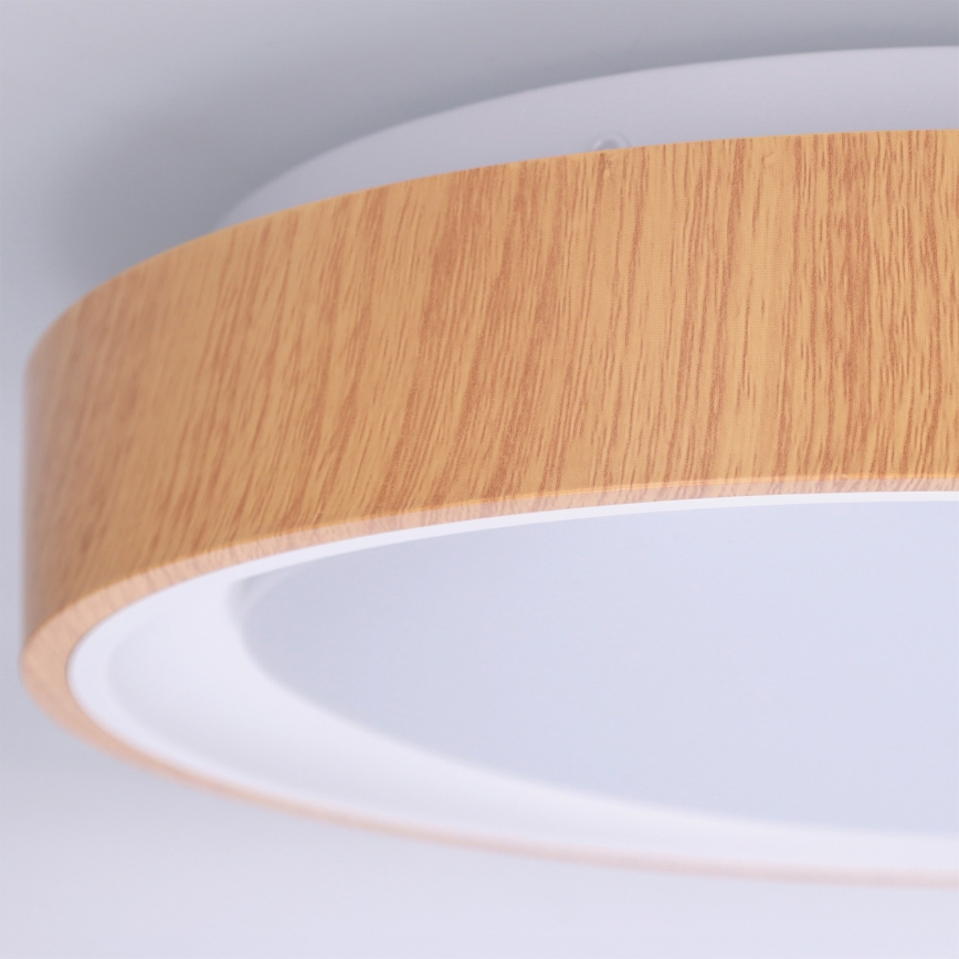 Brilagi - Candeeiro de tecto LED FLOCO LED/24W/230V, diâmetro 30 cm, acabamento em madeira/branco