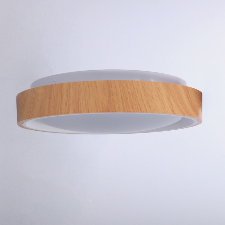 Brilagi - Candeeiro de tecto LED FLOCO LED/24W/230V, diâmetro 30 cm, acabamento em madeira/branco