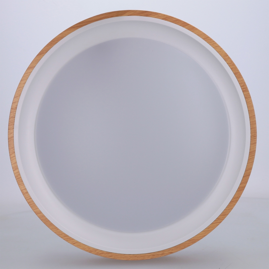 Brilagi - Candeeiro de tecto LED FLOCO LED/24W/230V, diâmetro 30 cm, acabamento em madeira/branco