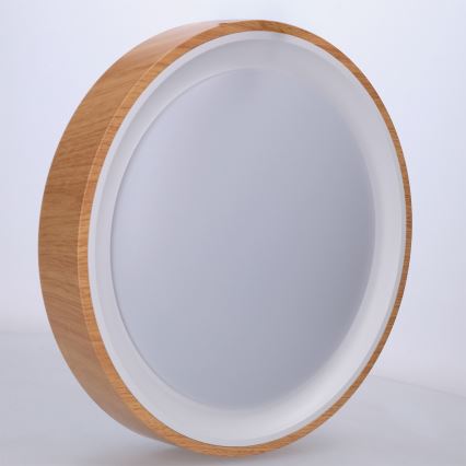 Brilagi - Candeeiro de tecto LED FLOCO LED/24W/230V, diâmetro 30 cm, acabamento em madeira/branco