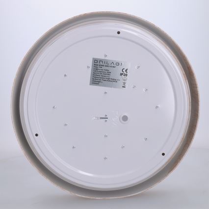 Brilagi - Candeeiro de tecto LED FLOCO LED/24W/230V, diâmetro 30 cm, acabamento em madeira/branco