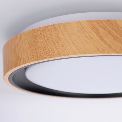 Brilagi - Candeeiro de teto LED FLOCO LED/24W/230V Ø 30 cm, acabamento em madeira/preto