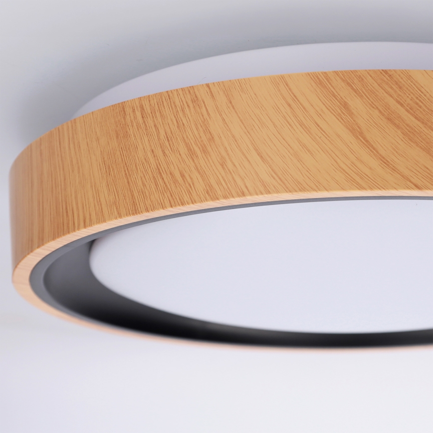 Brilagi - Candeeiro de teto LED FLOCO LED/24W/230V Ø 30 cm, acabamento em madeira/preto