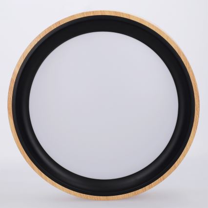 Brilagi - Candeeiro de teto LED FLOCO LED/24W/230V Ø 30 cm, acabamento em madeira/preto