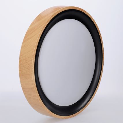 Brilagi - Candeeiro de teto LED FLOCO LED/24W/230V Ø 30 cm, acabamento em madeira/preto