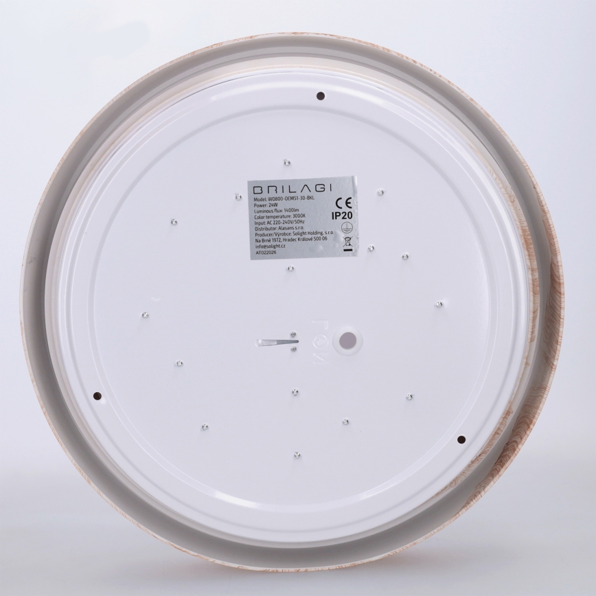 Brilagi - Candeeiro de teto LED FLOCO LED/24W/230V Ø 30 cm, acabamento em madeira/preto