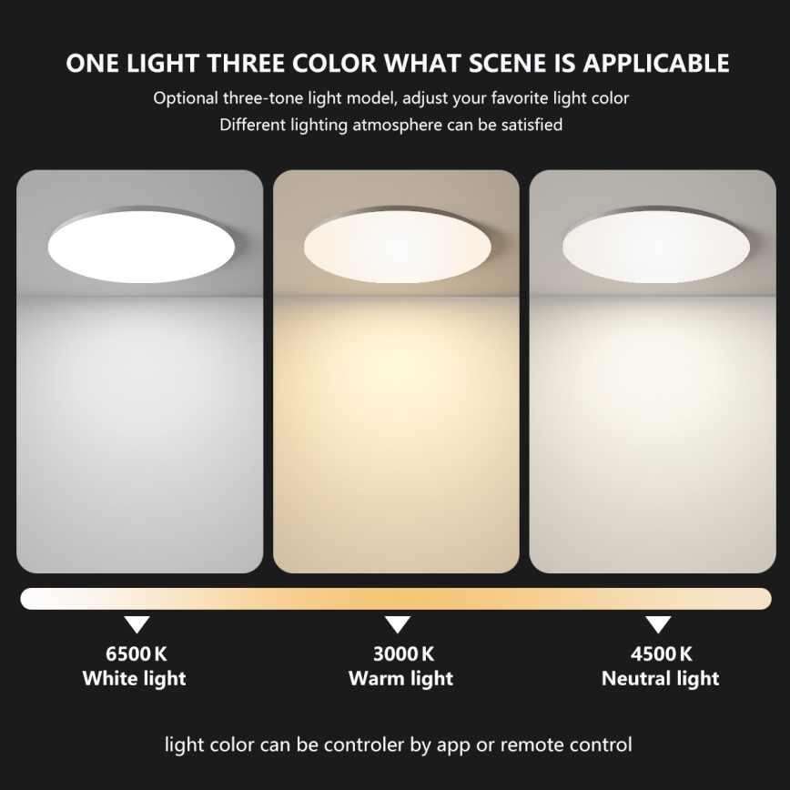 Brilagi - Candeeiro de teto LED regulável SMART LED/36W/230V Ø 48 cm 2700-6500K Wi‑Fi Tuya + controlo remoto