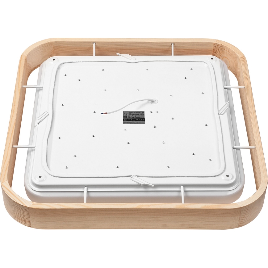 Brilagi - Candeeiro de tecto LED dimerizável MANAROLA CUBIC LED/24W/230V 45x45 cm 3000-6500K pinho + comando remoto