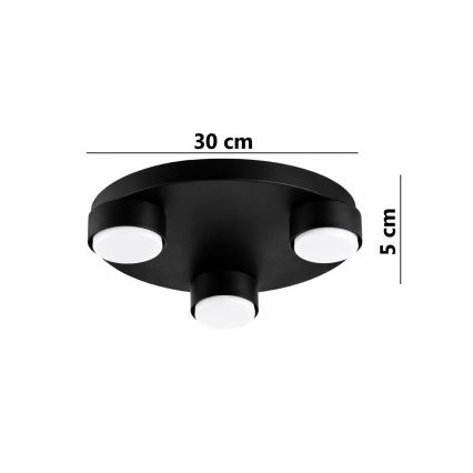 Brilagi - Candeeiro de tecto LED MONO 3xGX53/12W/230V Ø 30 cm preto