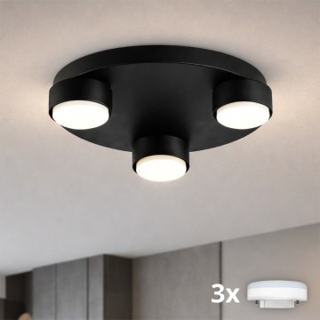 Brilagi - Candeeiro de tecto LED MONO 3xGX53/13W/230V diâmetro 30 cm preto