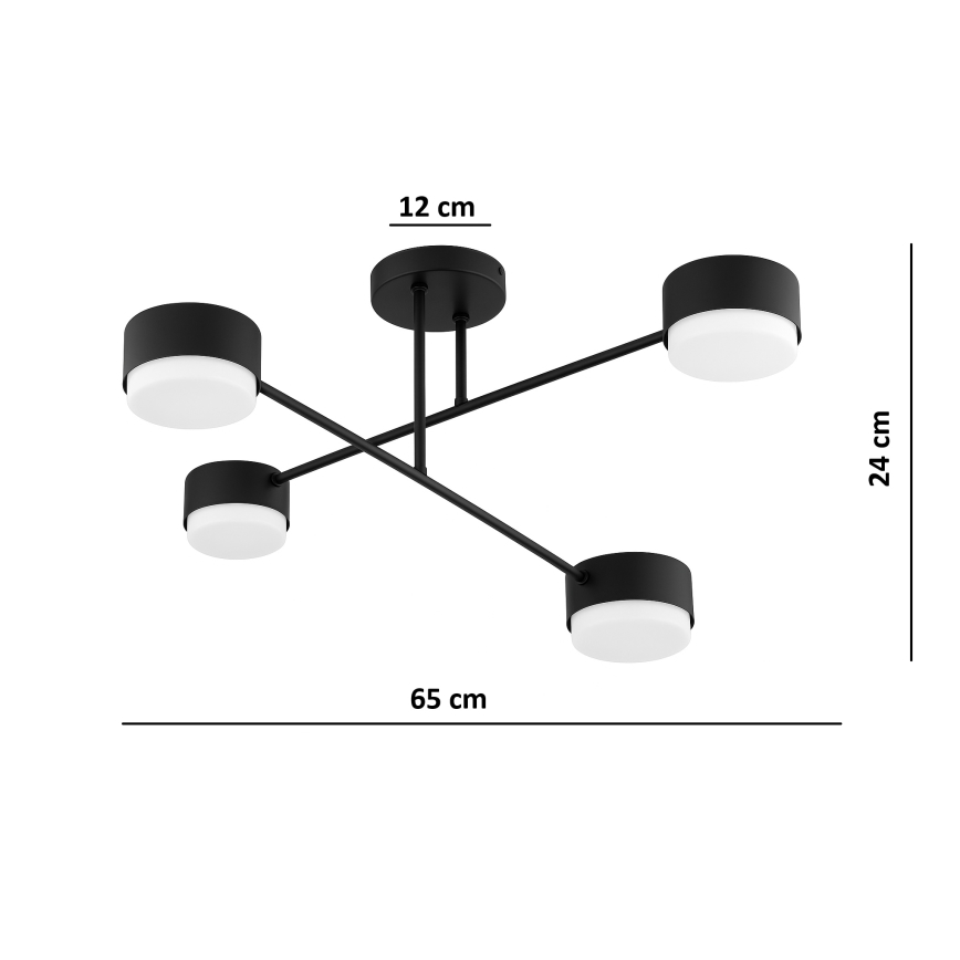 Brilagi - Candeeiro de tecto LED MONO 4xGX53/13W/230V preto
