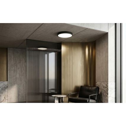 BRILAGI - Luminária de tecto LED para casa de banho com sensor ZENNA LED/24W/230V, diâmetro 35 cm, IP44, preta
