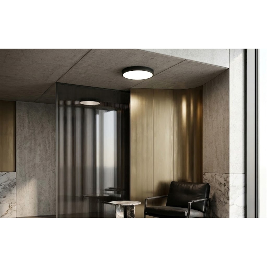 BRILAGI - Luminária de tecto LED para casa de banho com sensor ZENNA LED/24W/230V, diâmetro 35 cm, IP44, preta