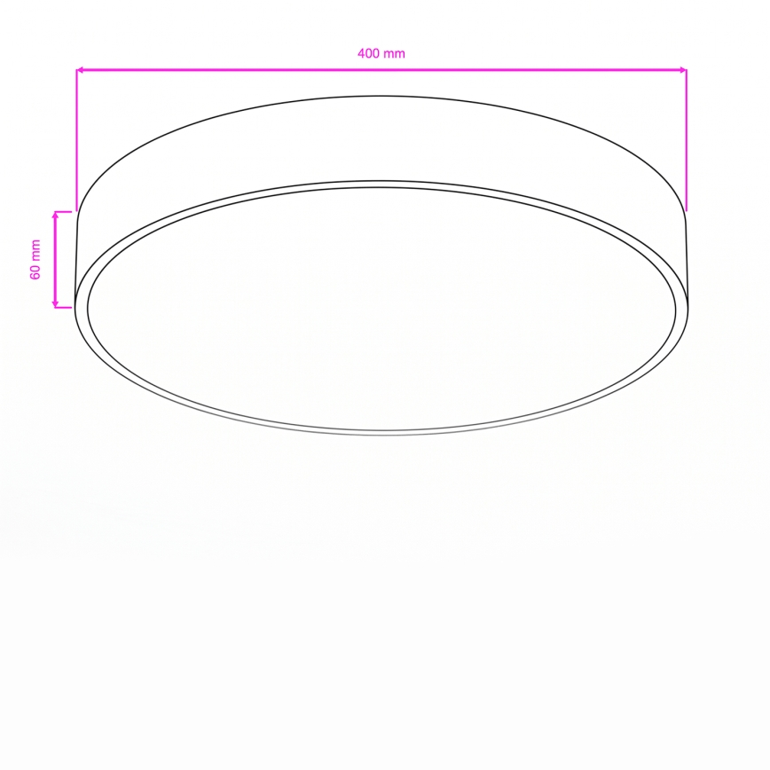 Brilagi - Luminária LED de teto para casa de banho POOL LED/36W/230V 3000/4000/5500K Ø 40 cm IP54 preta
