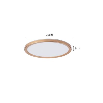 Brilagi - Candeeiro de teto LED para casa de banho ULTRA SLIM LED/18W/230V Ø 30 cm ouro rosé IP54