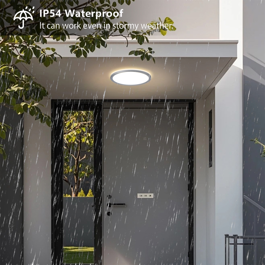 Brilagi - Candeeiro de teto para casa de banho Ultra Slim LED/18W/230V Ø 30 cm prateado IP54