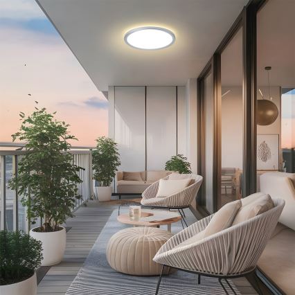 Brilagi - Candeeiro de teto para casa de banho Ultra Slim LED/18W/230V Ø 30 cm prateado IP54