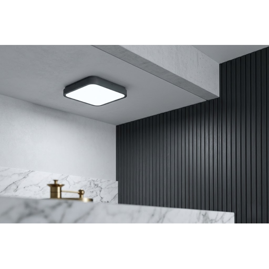BRILAGI - Candeeiro de tecto LED para casa de banho ZENNA LED/24W/230V 34,5x34,5 cm IP44 antracite