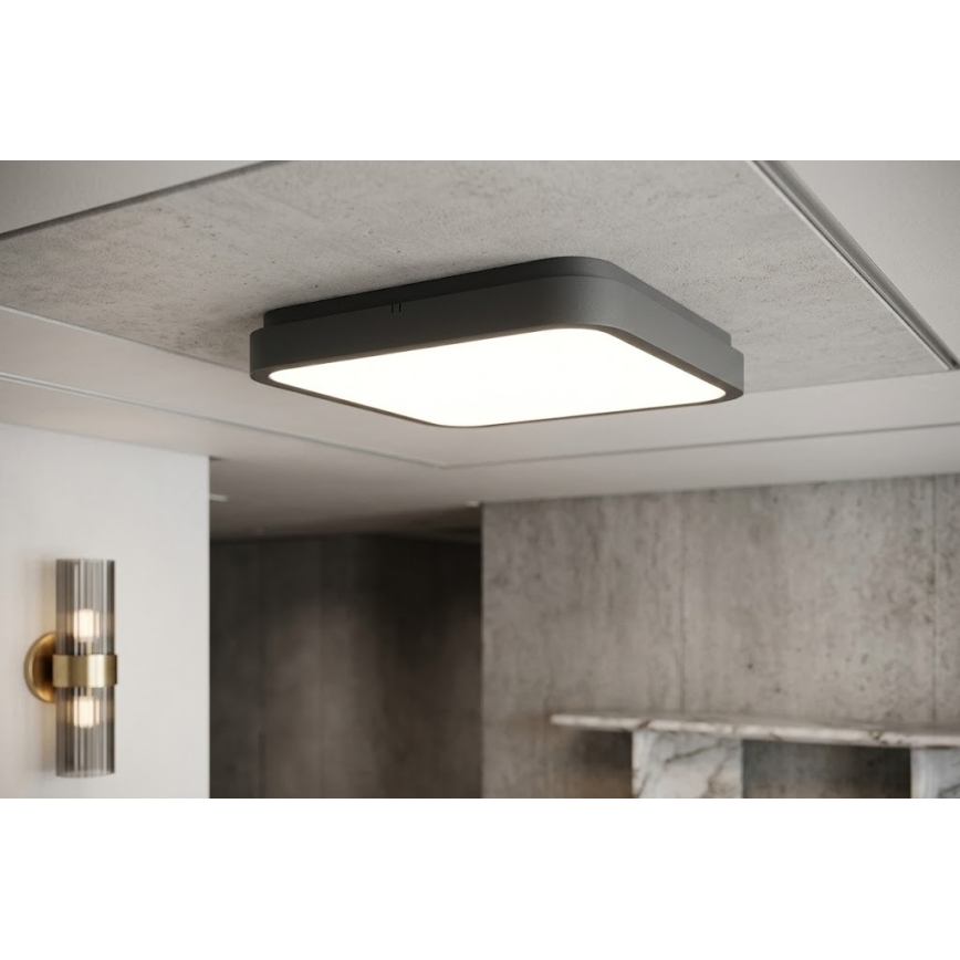 BRILAGI - Candeeiro de tecto LED para casa de banho ZENNA LED/24W/230V 34,5x34,5 cm IP44 antracite